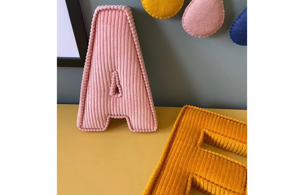 Corduroy Fabric Letters