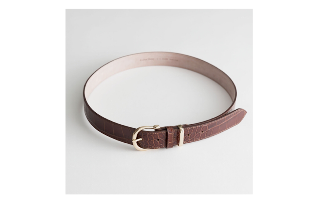 & Other Stories Croc Embossed Belt