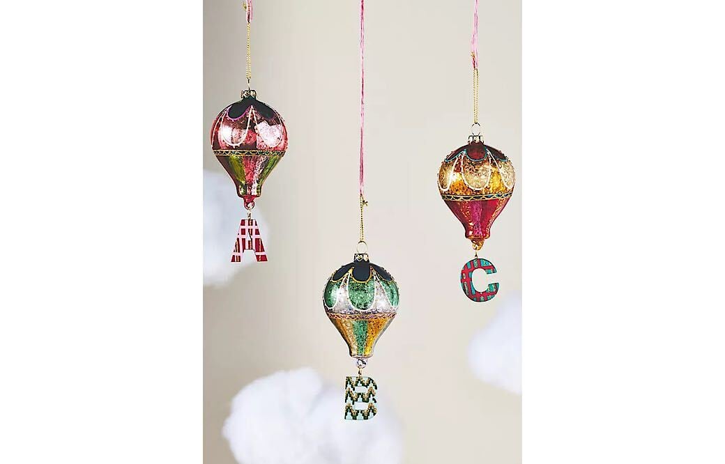Hot Air Balloon Initial Ornament