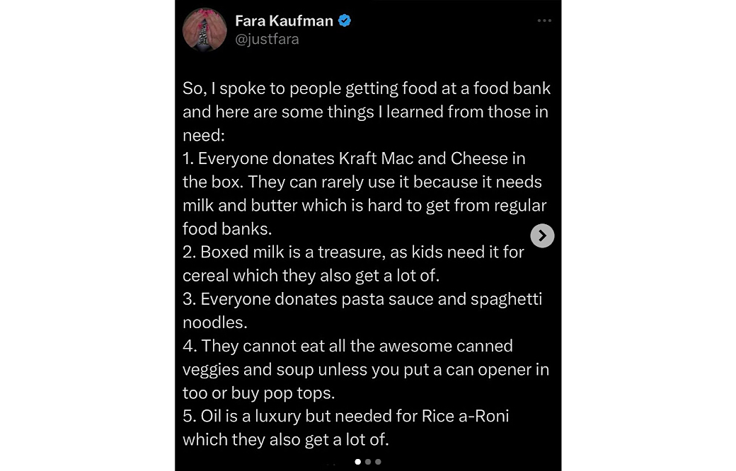 Food Bank Recommendations