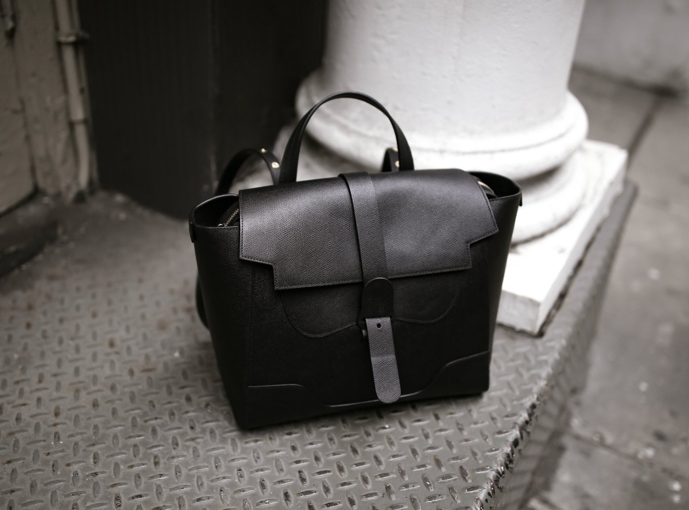 Travel Edition tote bag on black 